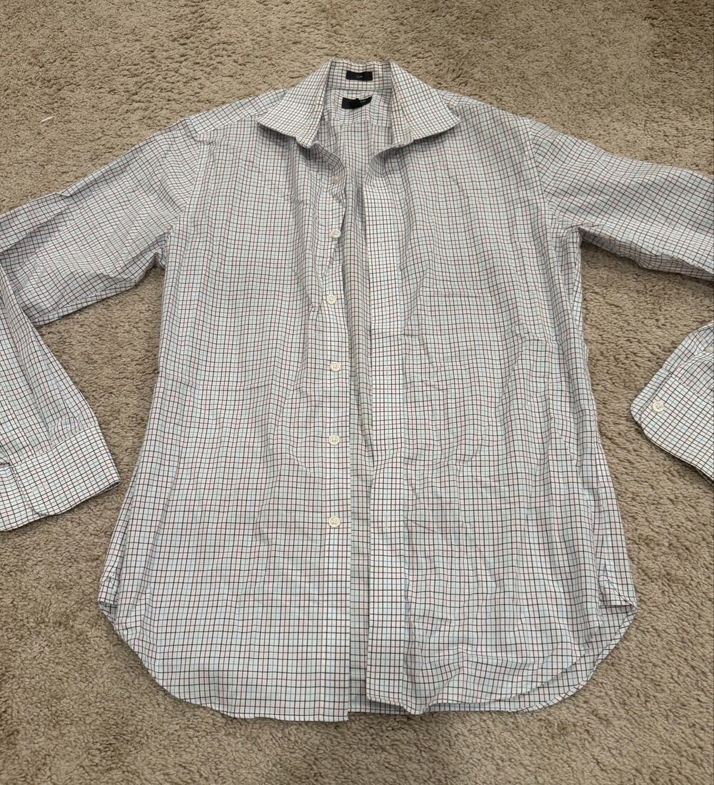 J.Crew Ludlow Slim-Fit Dress Shirt Multi-Colored Tattersall Check Size S 15/34